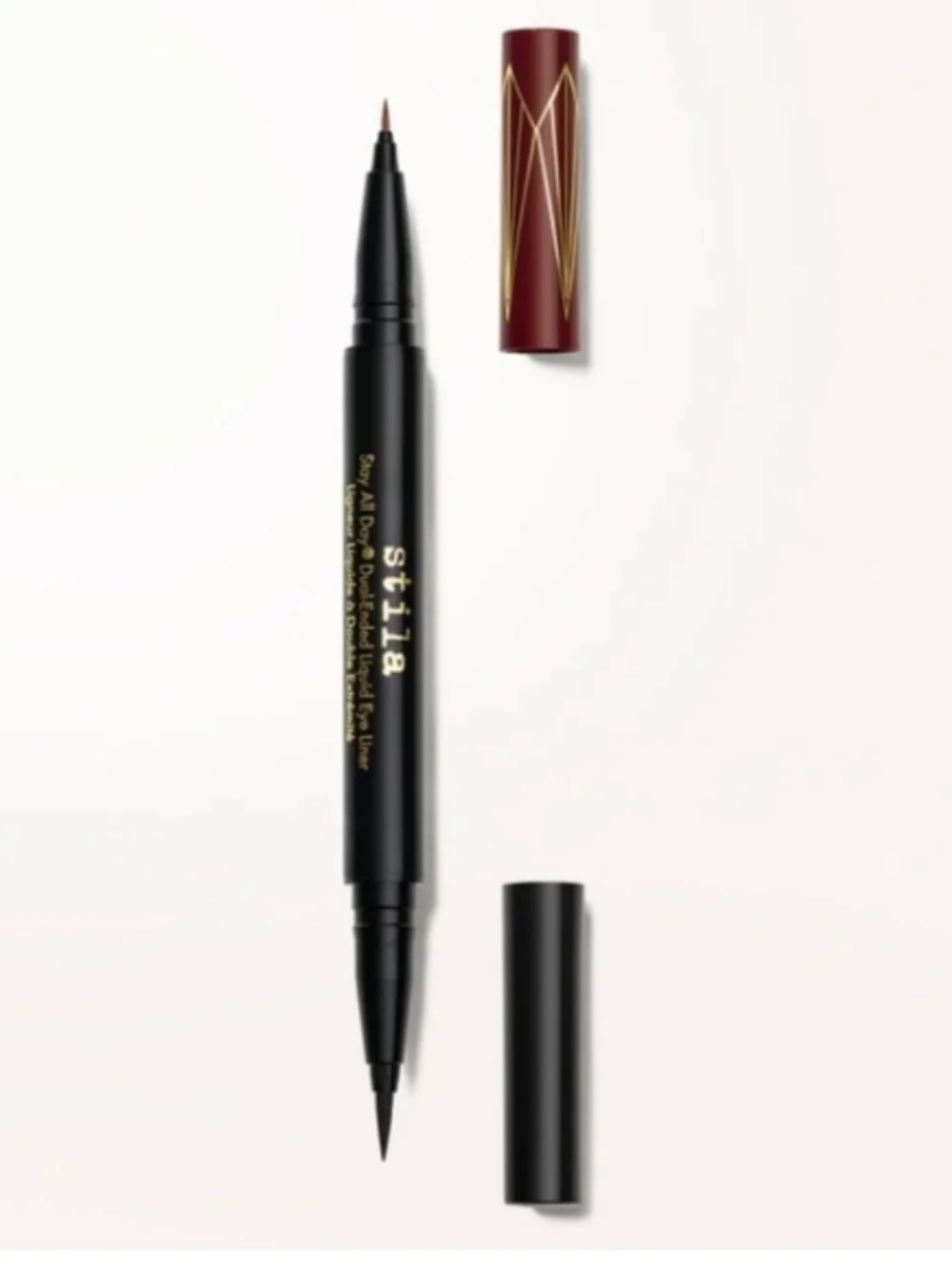 Stila All Day-Dual Ended Liquid Eye Liner Intense Black Sangria New In Box